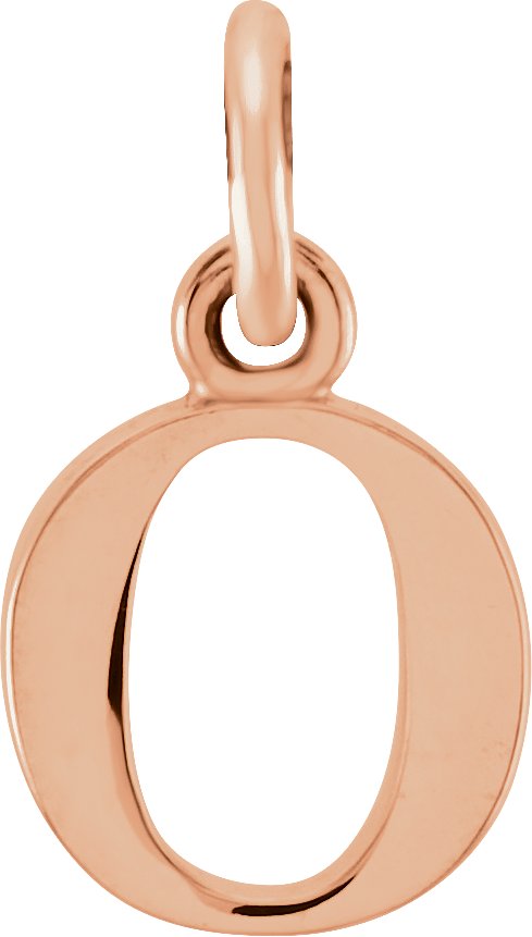 18K Rose Gold Plated Sterling Silver Lowercase Initial o Pendant Ref 17700485