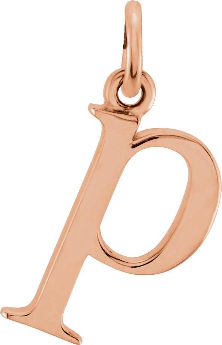 14K Rose Lowercase Initial P Pendant