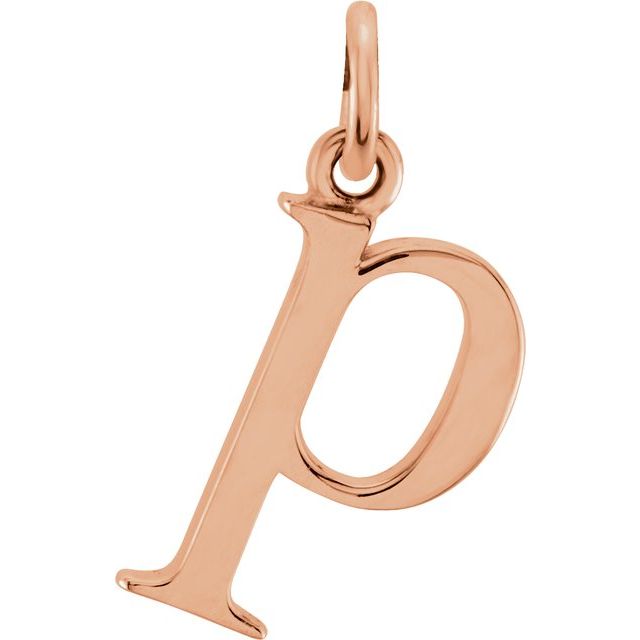 18K Rose Gold-Plated Sterling Silver Lowercase Initial P Pendant