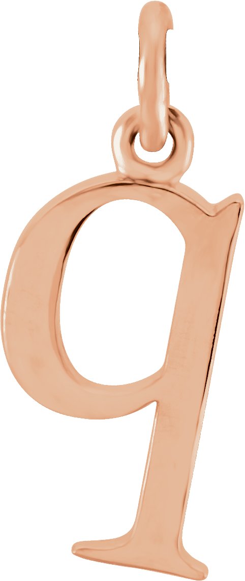 14K Rose Lowercase Initial Q Pendant Ref 5692121