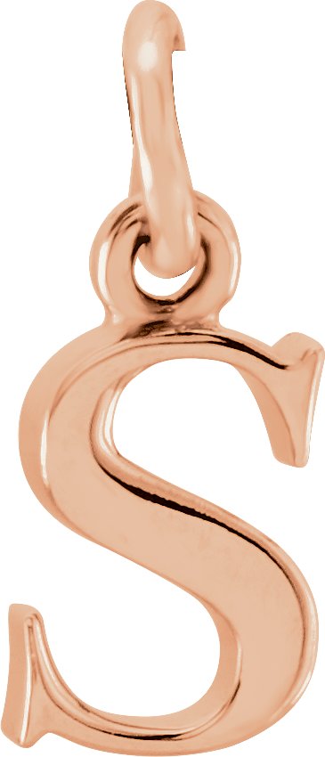 14K Rose Lowercase Initial S Pendant