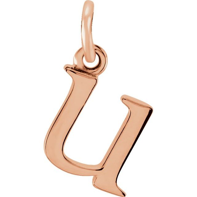 18K Rose Gold-Plated Sterling Silver Lowercase Initial U Pendant