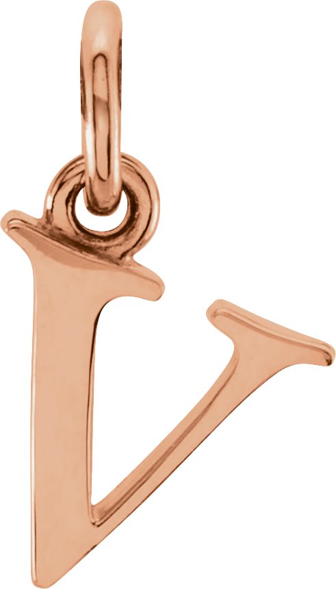 14K Rose Lowercase Initial V Pendant Ref 5692159