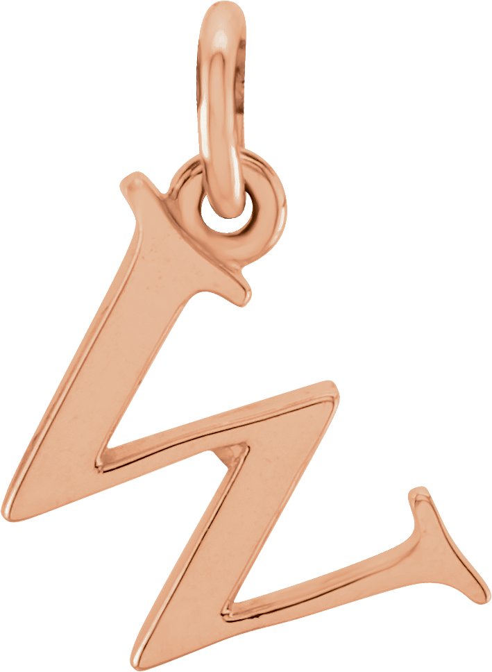 18K Rose Gold Plated Sterling Silver Lowercase Initial W Pendant Ref 18054217