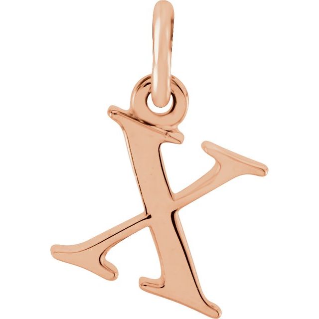 18K Rose Gold-Plated Sterling Silver Lowercase Initial x Pendant