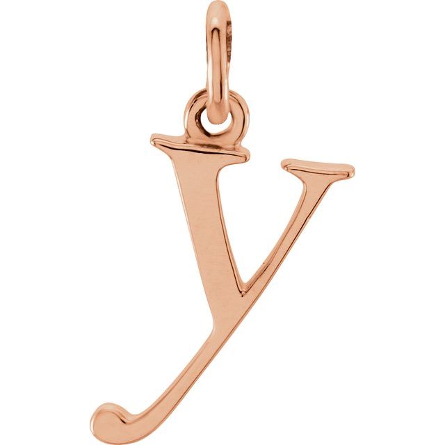 18K Rose Gold-Plated Sterling Silver Lowercase Initial Y Pendant