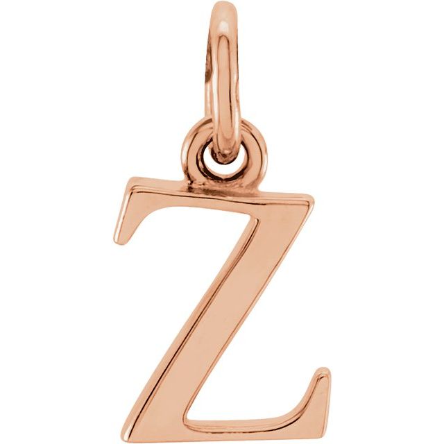 18K Rose Gold-Plated Sterling Silver Lowercase Initial z Pendant