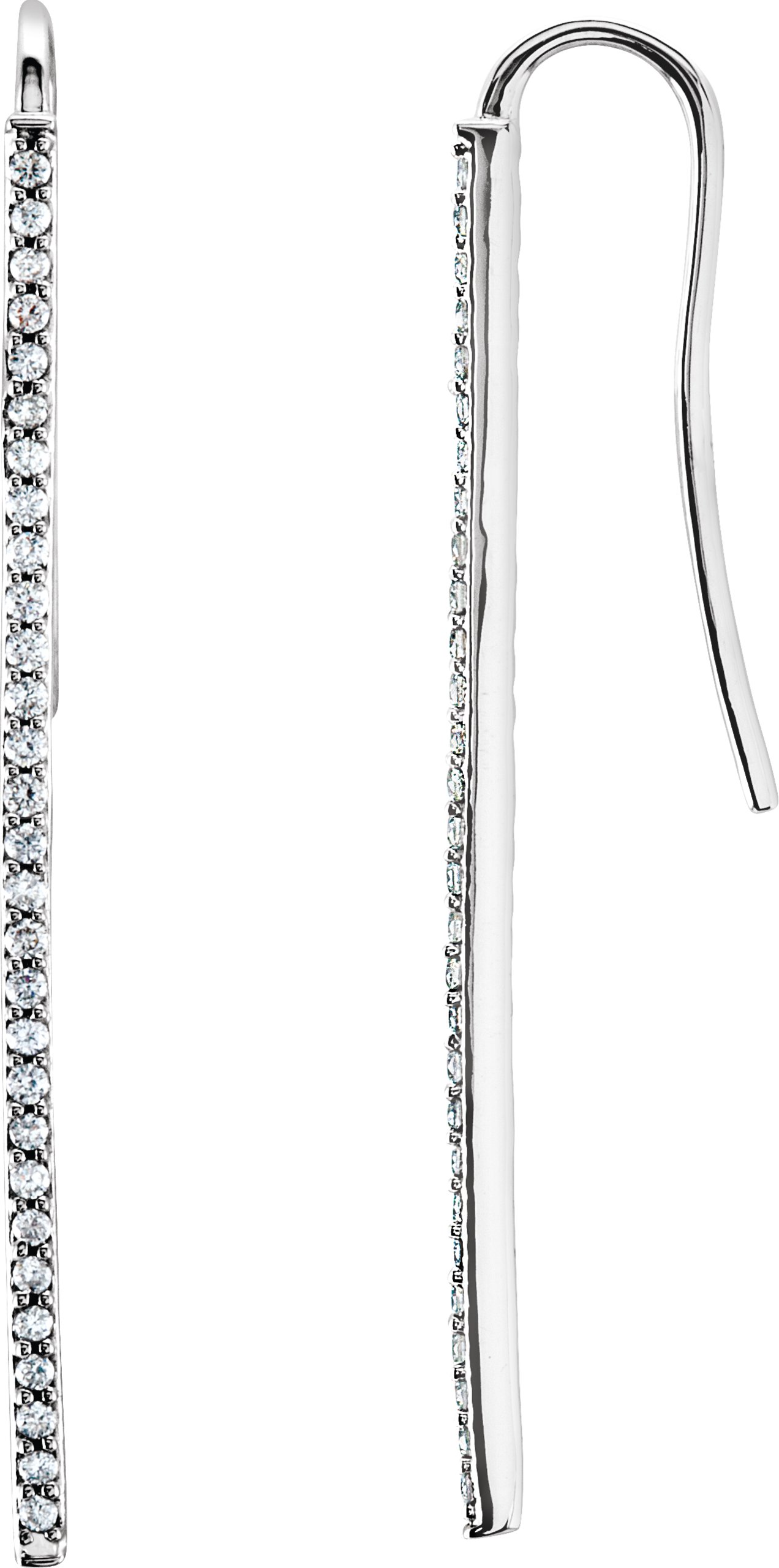 14K White 1/4 CTW Natural Diamond Vertical Bar Earrings