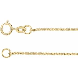 14K Yellow 1 mm Twisted Wheat 16" Chain
