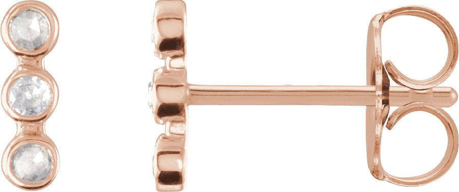 Three-Stone Bar Earrings