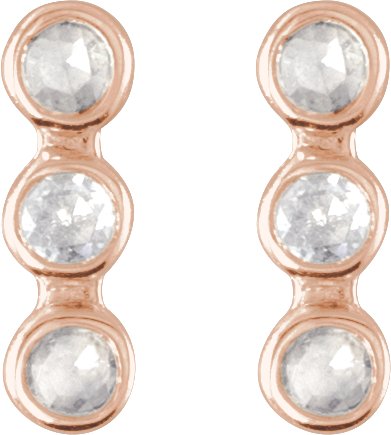 Alternative view of Three-Stone Bar Earrings