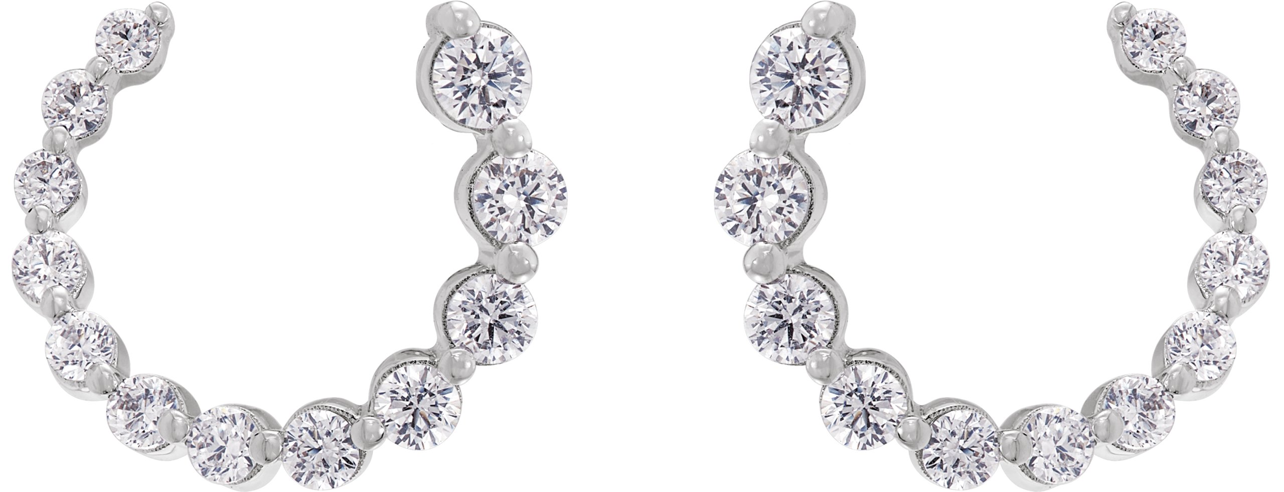 14K White 1/2 CTW Lab-Grown Diamond Front-Back Earrings