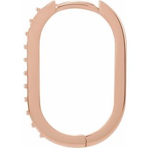 14K Rose 1.5 mm Round 14 mm Accented Hoop Earring