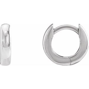 Sterling Silver 9.5 mm Hinged Hoop Earrings
