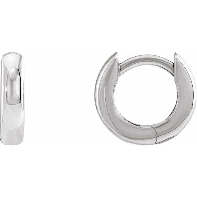 Sterling Silver 9.5 mm Hinged Huggie Hoop Earrings