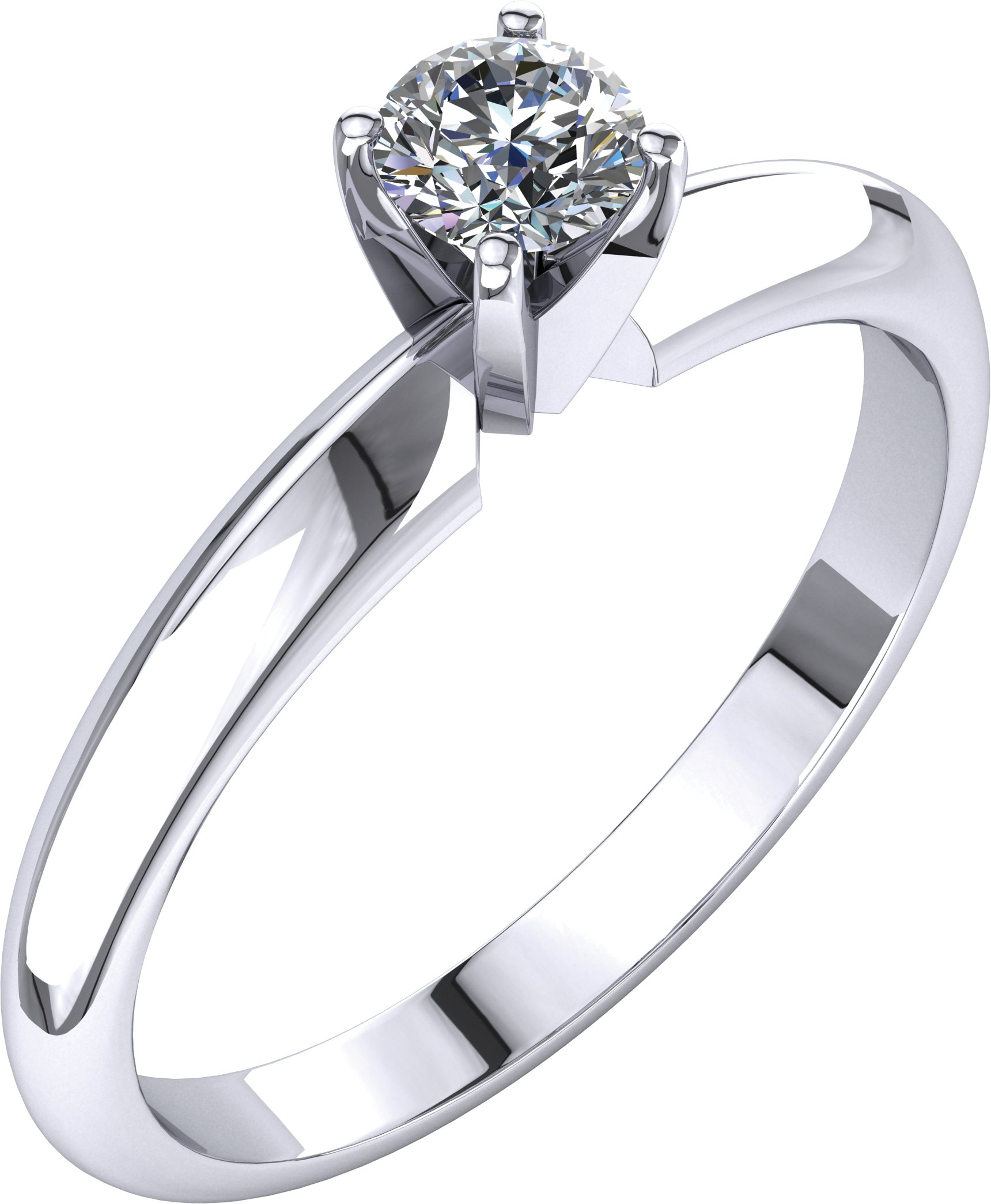 14K White 1/4 CTW Diamond 4-Prong Light Solitaire Engagement Ring