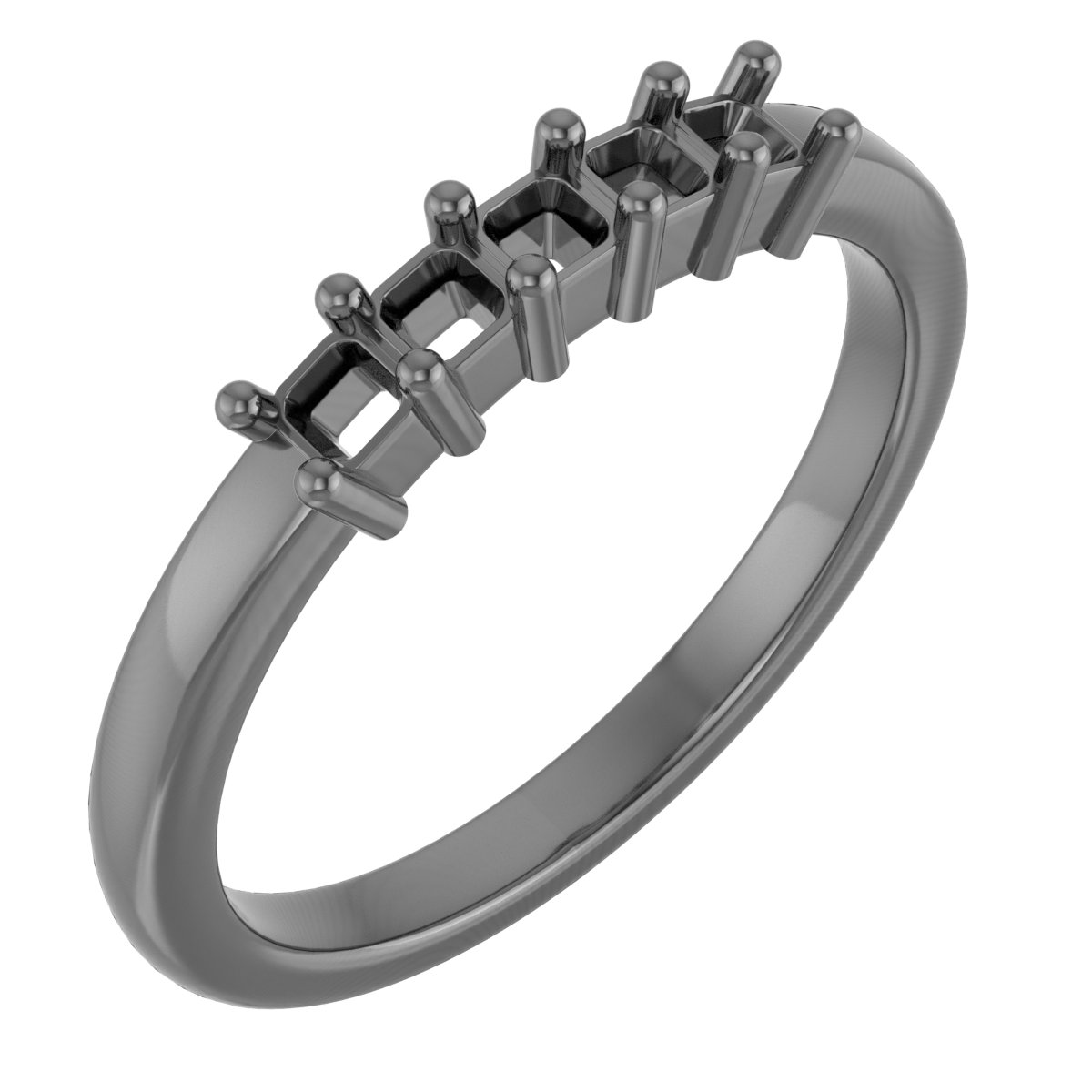 6x4 mm Oval Anniversary Band Mounting