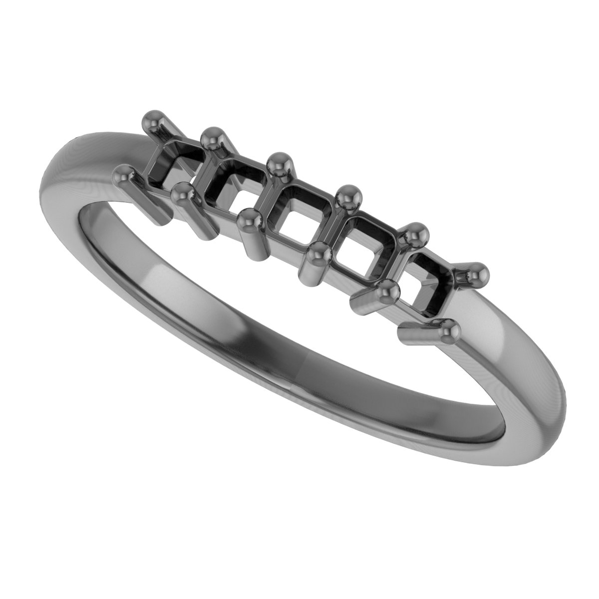 6x4 mm Oval Anniversary Band Mounting view 5