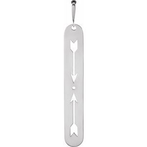 Sterling Silver 1 mm Round Accented Arrow Bar Pendant Mounting
