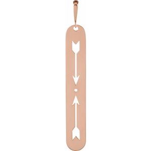 14K Rose 1 mm Round Accented Arrow Bar Pendant Mounting