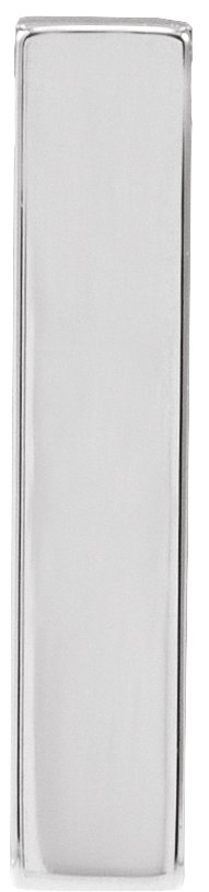 Platinum 12x2.6 mm Engravable Four-Sided Vertical Bar Pendant