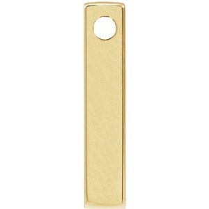 14K Yellow 12x2.6 mm Engravable Four-Sided Vertical Bar Pendant