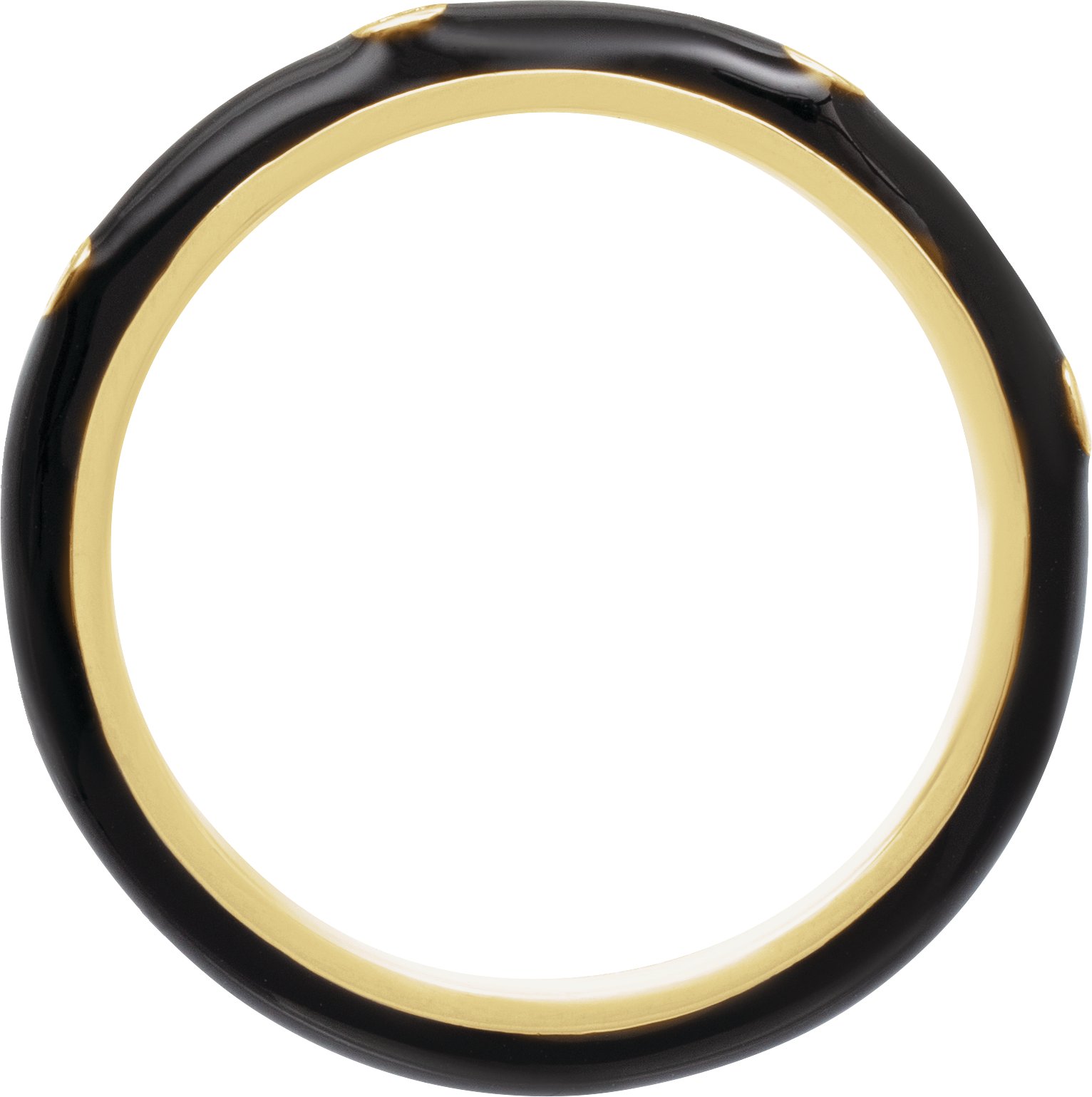 14K Yellow .05 CTW Natural Diamond & Black Enamel Ring