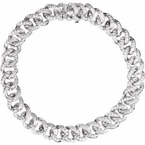 14K White 1 1/2 CTW Natural Diamond Link 7" Bracelet