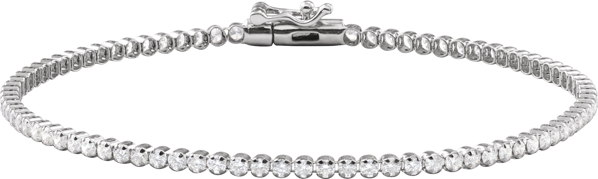 14K White 1 5/8 CTW Lab-Grown Diamond Line 7" Bracelet