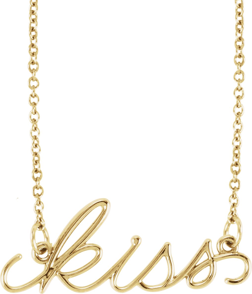 14K Yellow "Kiss" 16.5" Necklace