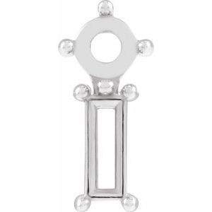 Platinum Two-Stone Bar Earring Mounting