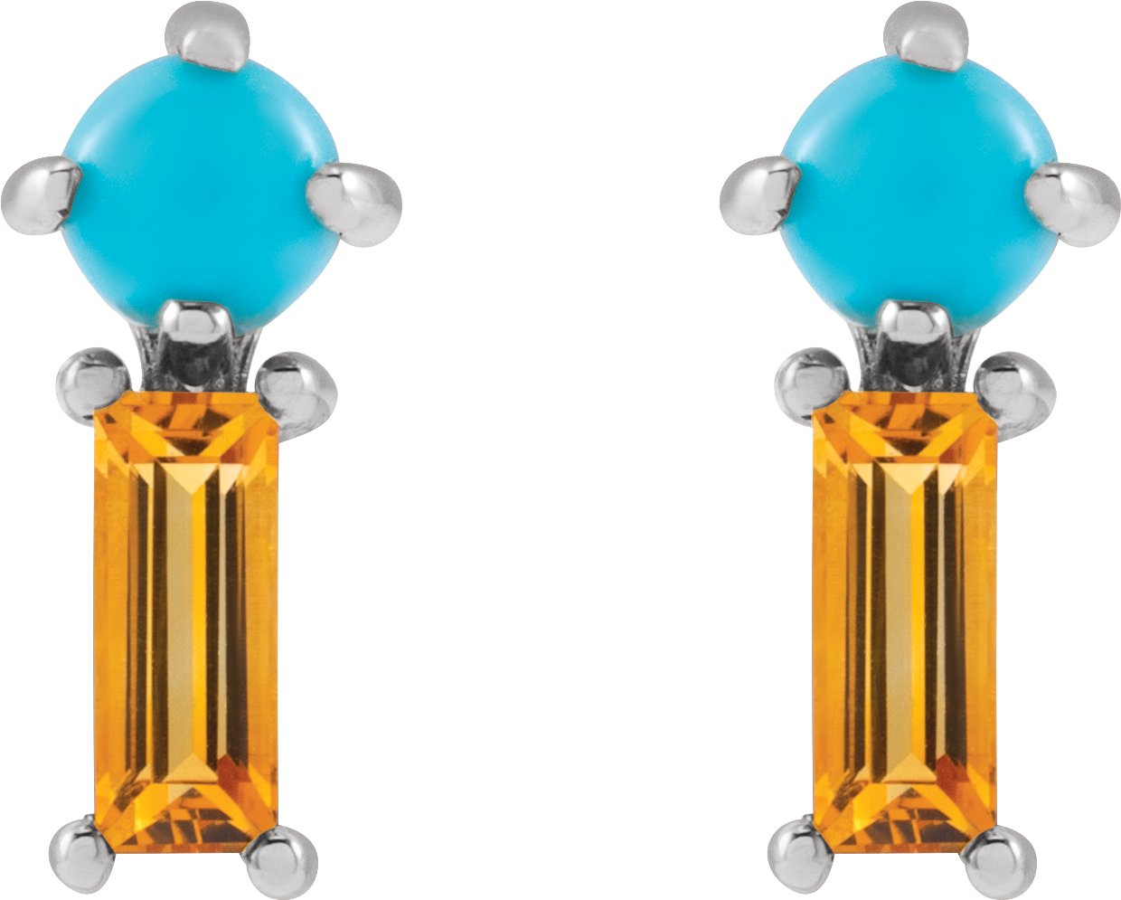 Alternative view of Two-Stone Bar Earrings