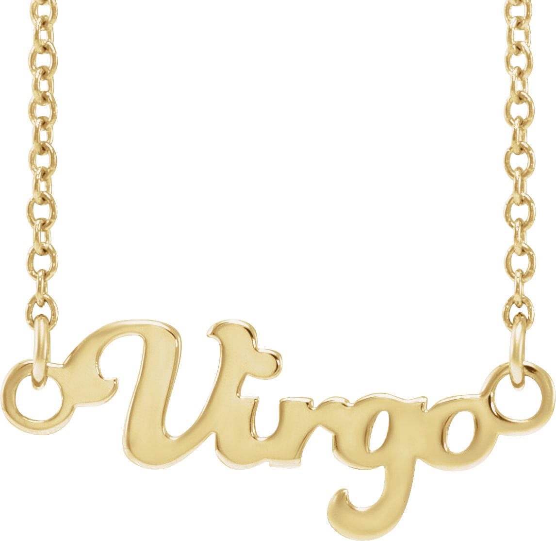 14K Yellow Virgo Zodiac 18