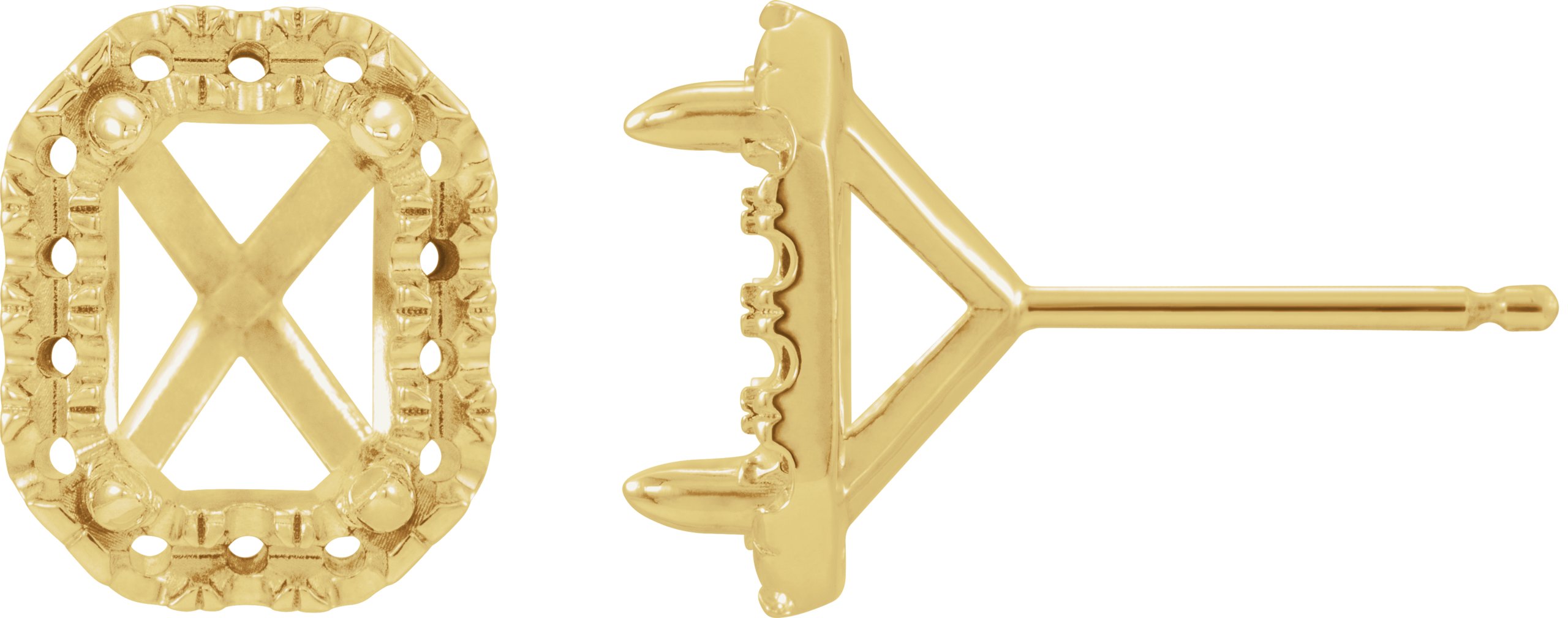 French-Set Halo-Style Earrings