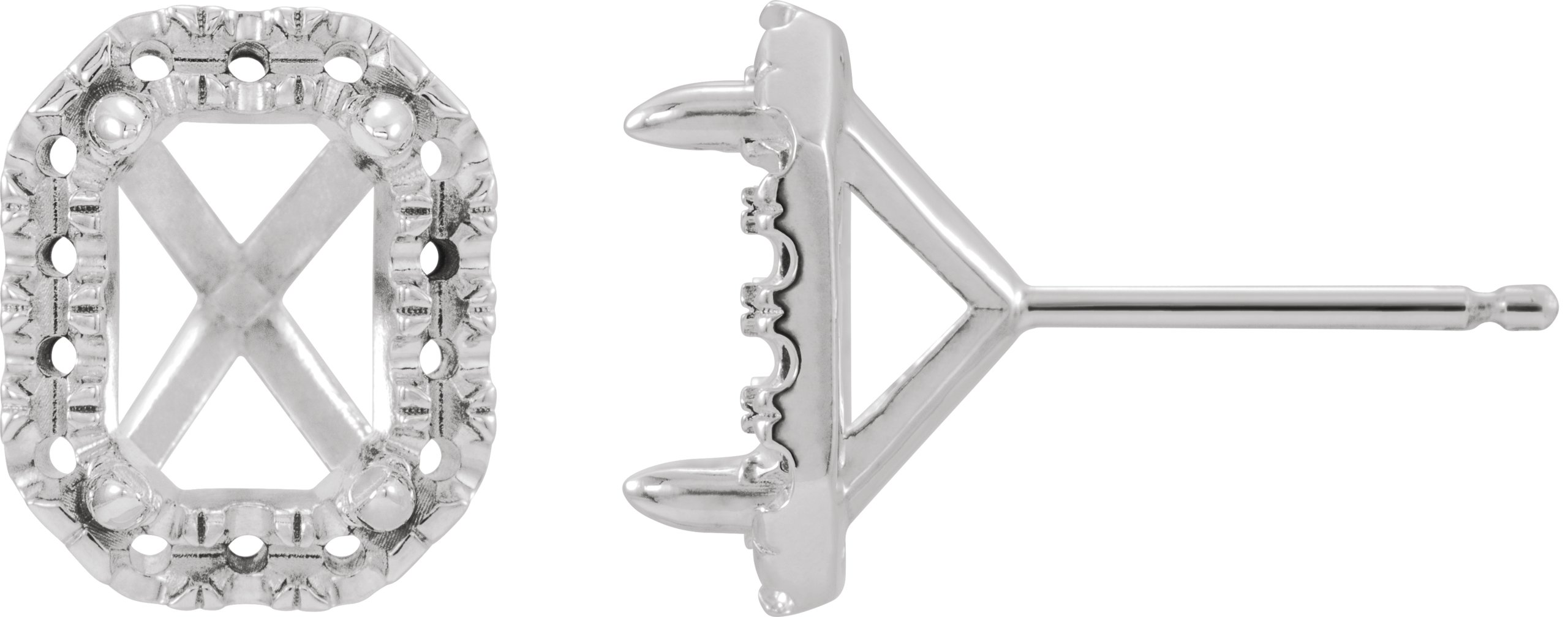 French-Set Halo-Style Earrings