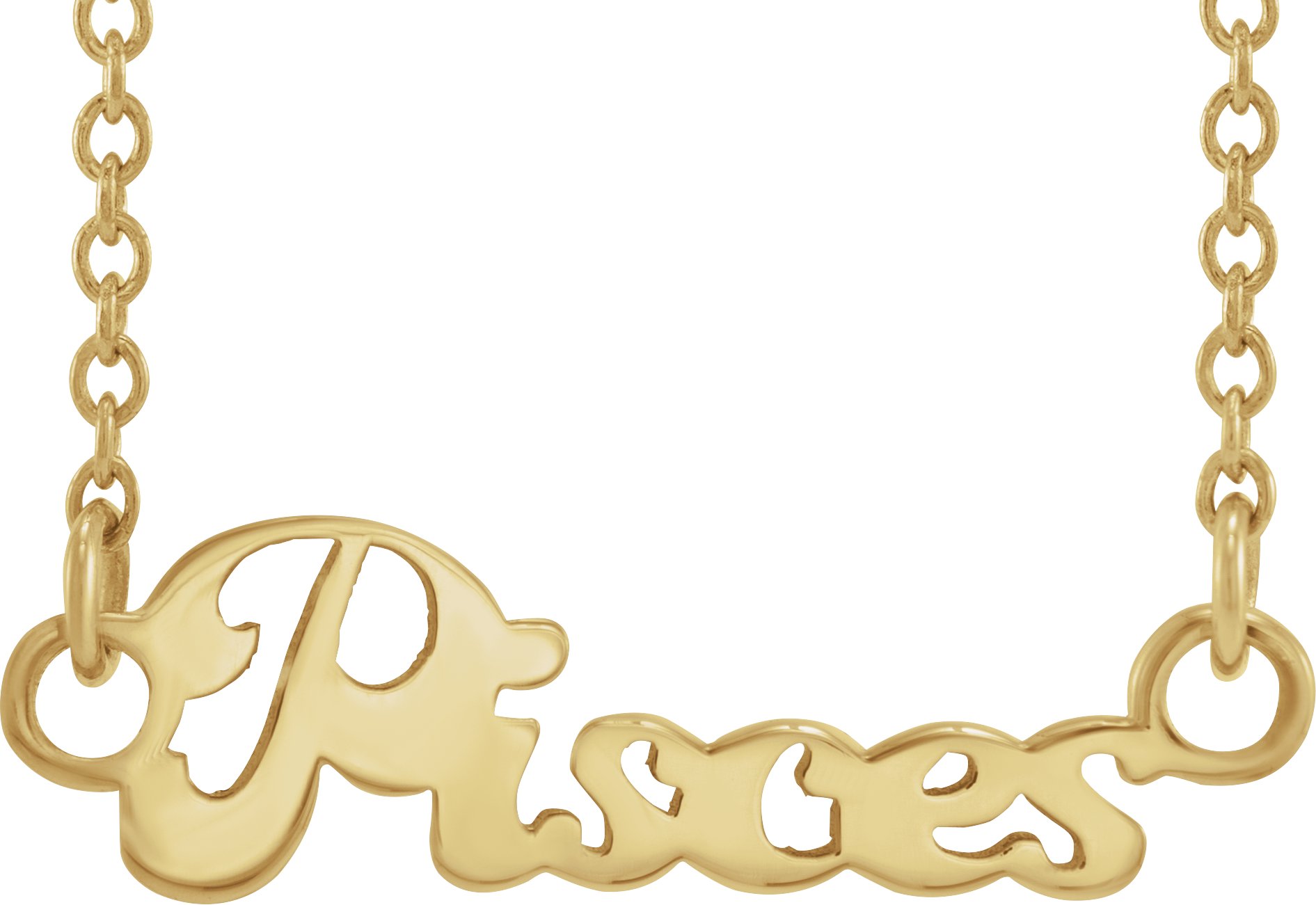 14K Yellow Pisces Zodiac 18