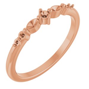14K Rose 2 mm Round Accented Stackable Ring Mounting
