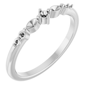 Platinum 2 mm Round Accented Stackable Ring Mounting