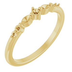 14K Yellow 2 mm Round Accented Stackable Ring Mounting