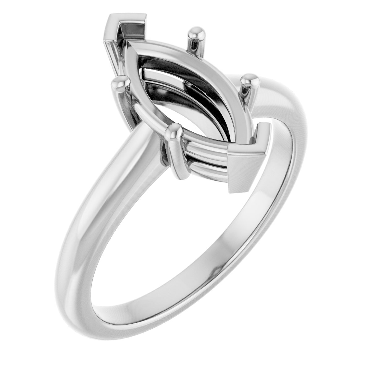 V-End Prong Engagement Ring
