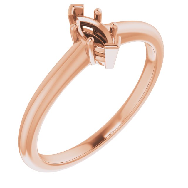 V-End Prong Engagement Ring