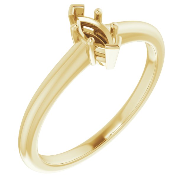 V-End Prong Engagement Ring