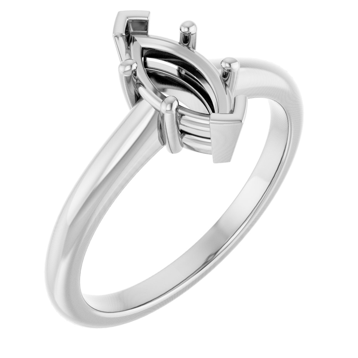 V-End Prong Engagement Ring