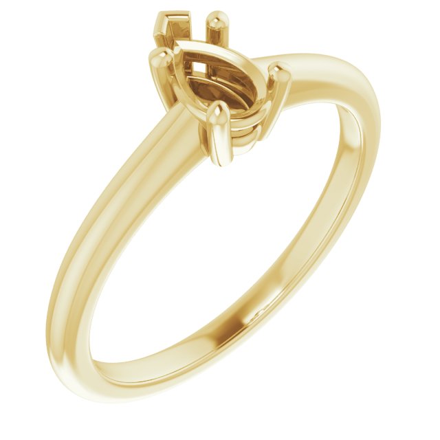 V-End Prong Engagement Ring