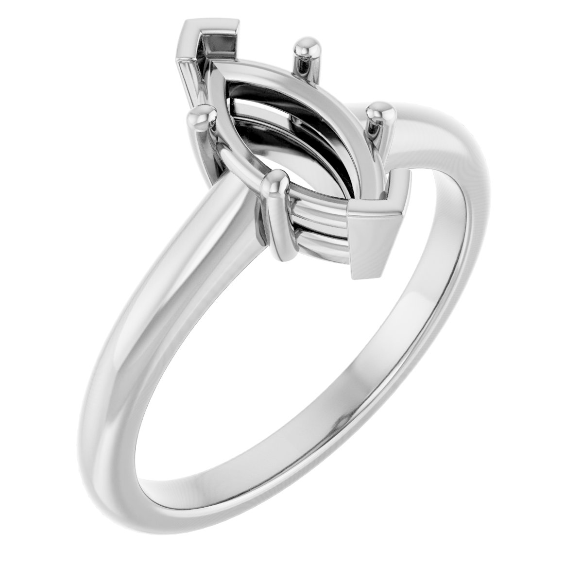V-End Prong Engagement Ring