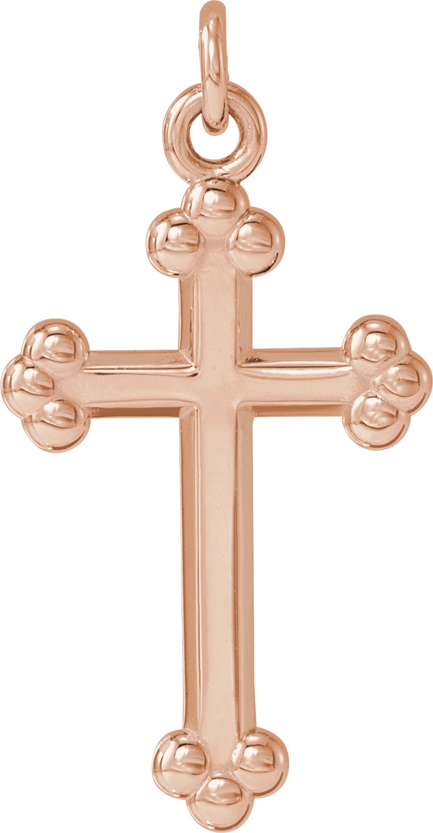 14K Rose Cross Pendant