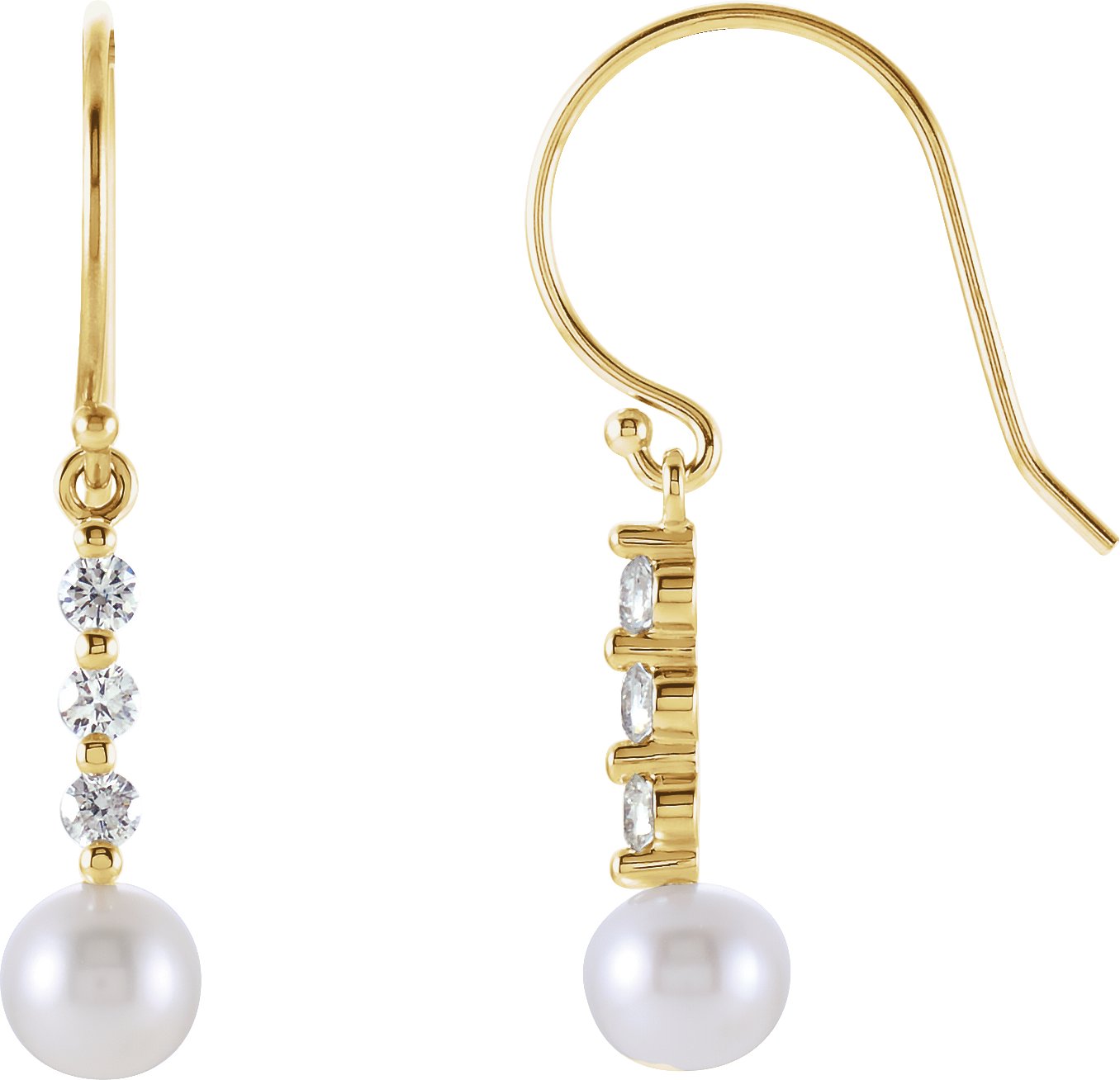 Accented Pearl Bar Earrings