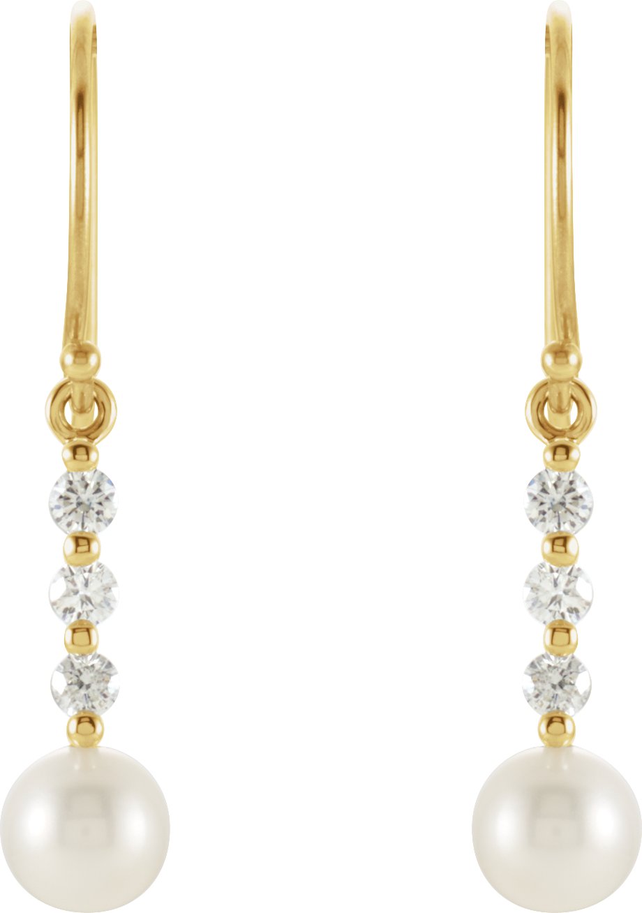 Alternative view of Accented Pearl Bar Earrings