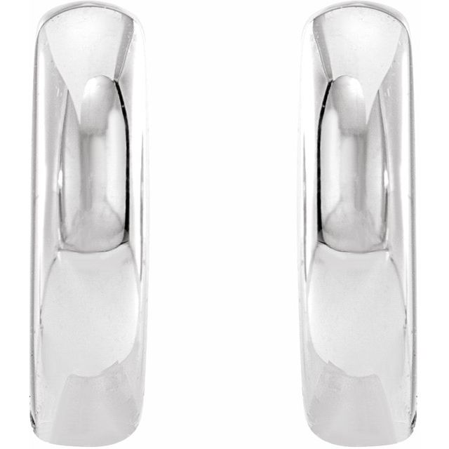 14K White 9.5 mm Hinged Hoop Earrings