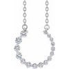 0.38 CTW Natural Diamond Graduated Circle 16 to 18 inch Necklace